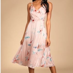 Lulu's Pink Chic Romantic Stylish Feminine Mini Dress Size Small